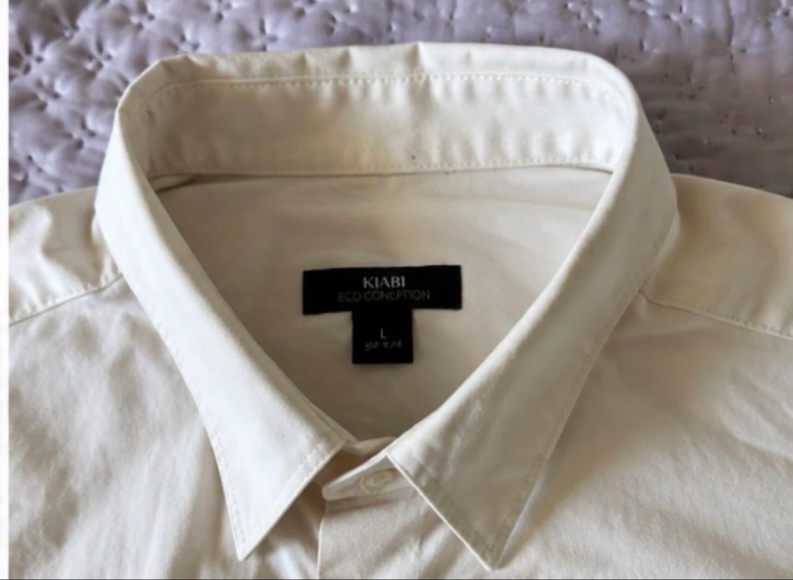 Camisa de hombre blanca KIABI Eco Concepto – Talla L – Mangas largas – photo 3